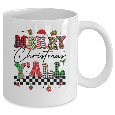 Vintage Merry Christmas Y'all Retro Christmas Women Girls Mug | teecentury