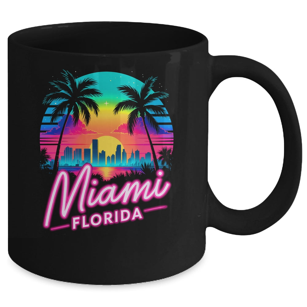 Vintage Miami Beach Retro City Florida Vacation Sunset Mug | teecentury