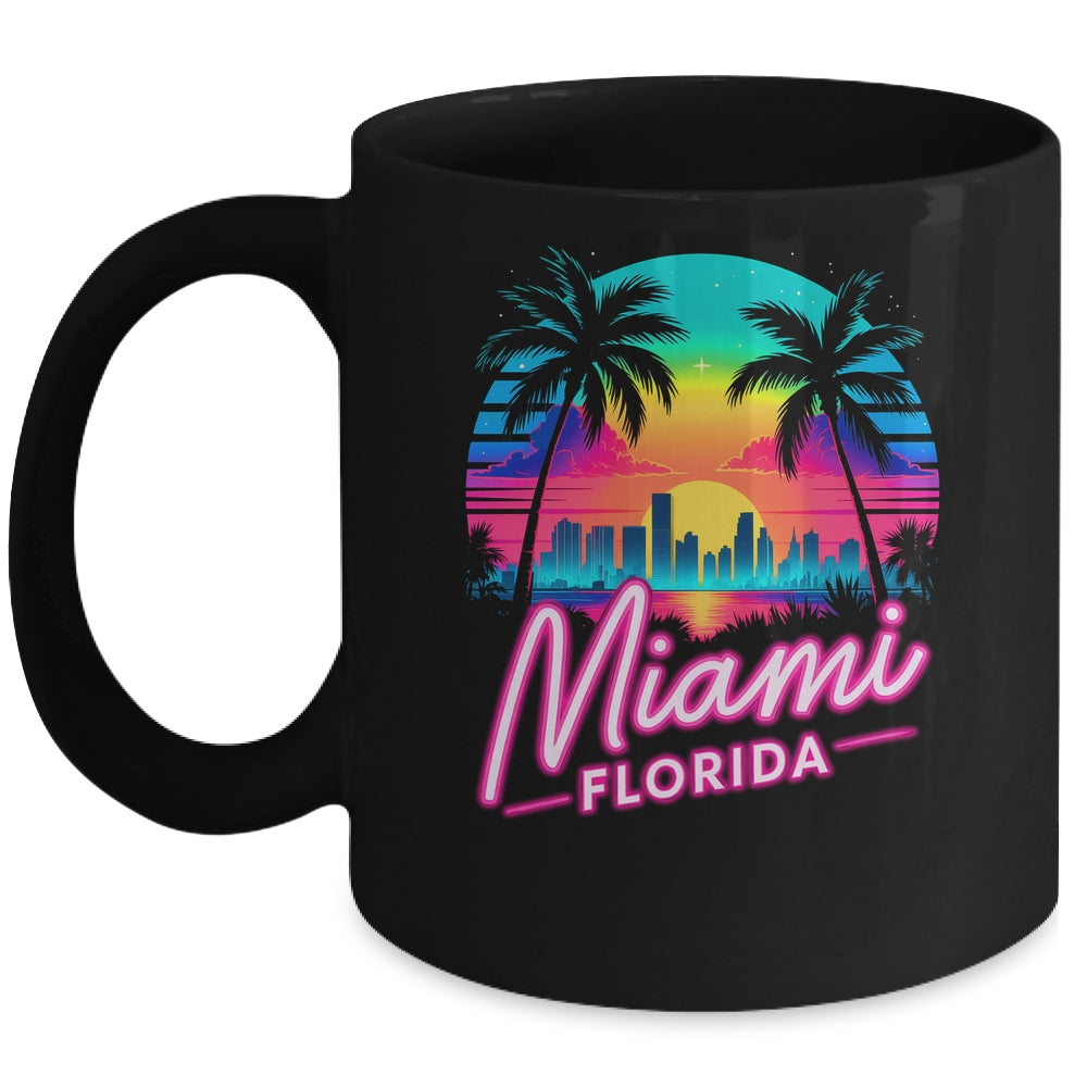 Vintage Miami Beach Retro City Florida Vacation Sunset Mug | teecentury