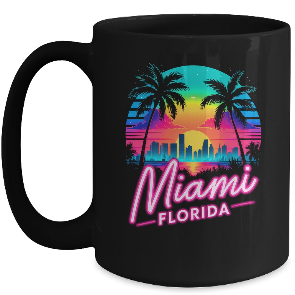 Vintage Miami Beach Retro City Florida Vacation Sunset Mug | teecentury