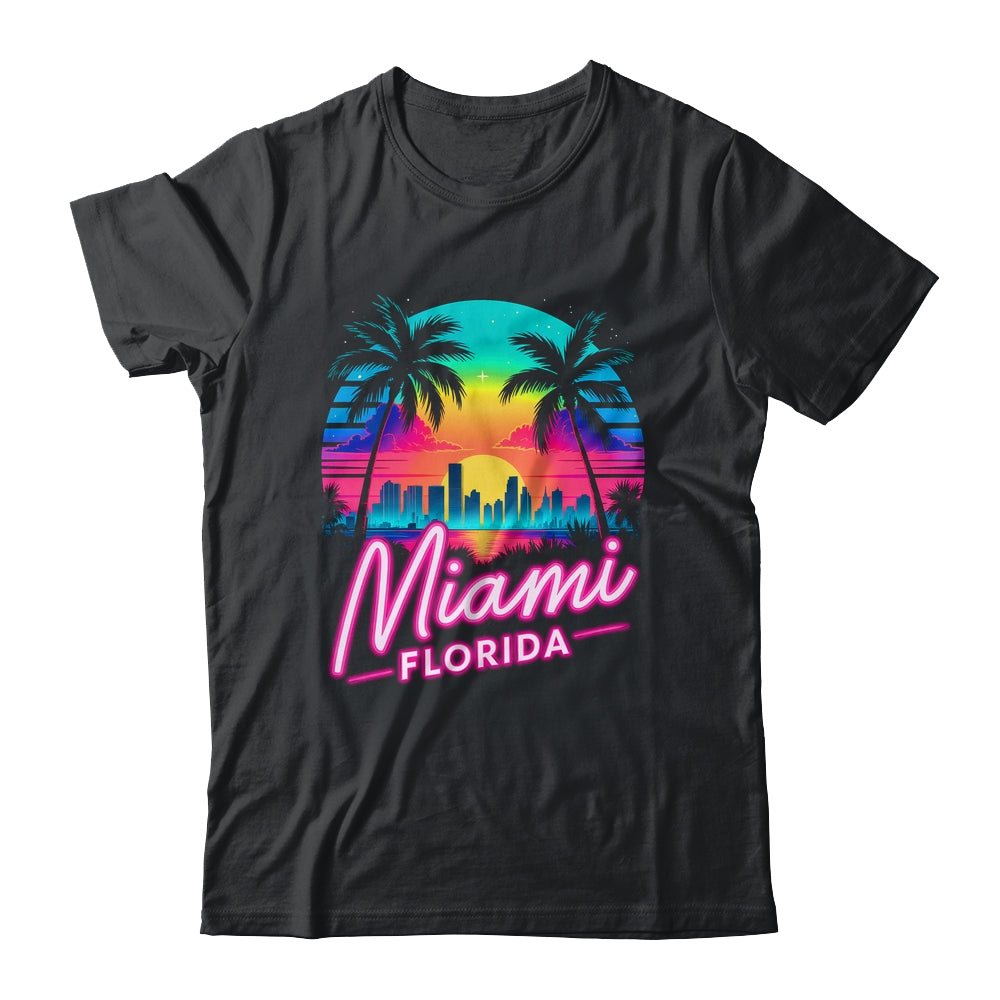 Vintage Miami Beach Retro City Florida Vacation Sunset Shirt & Tank Top | teecentury