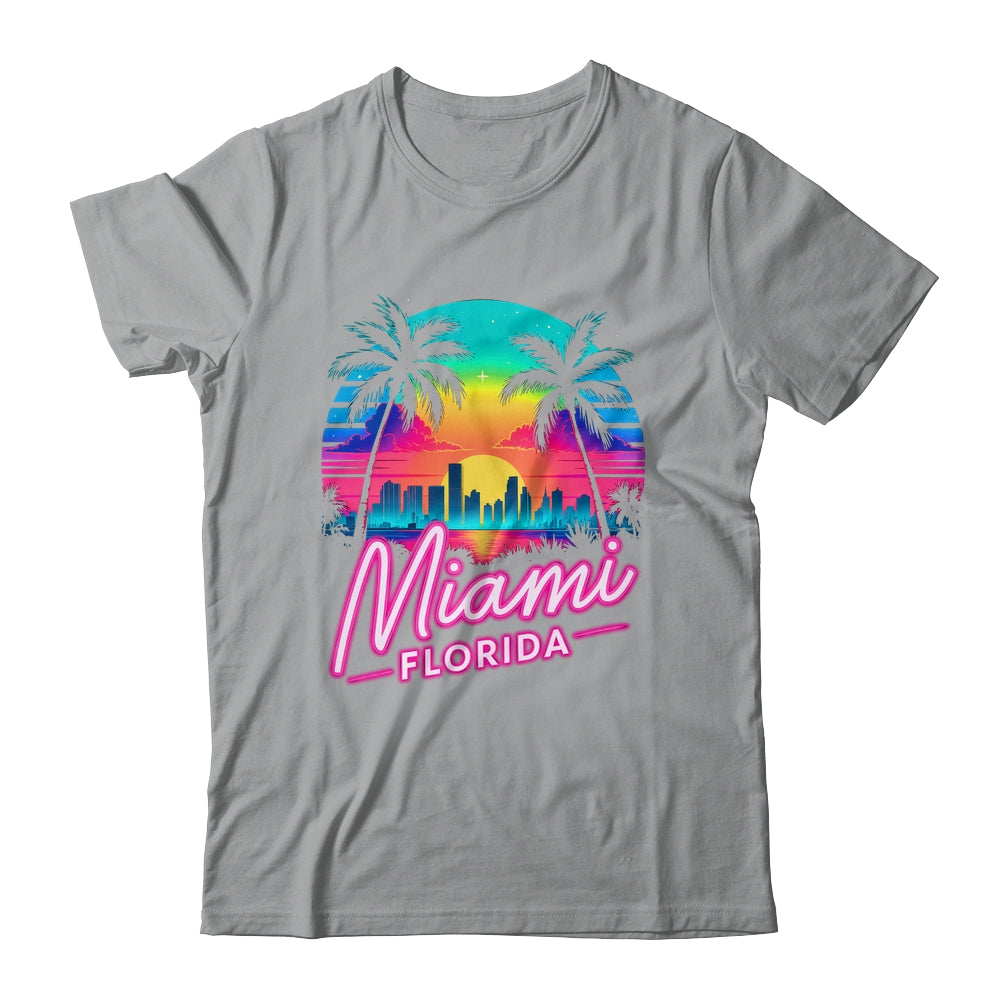 Vintage Miami Beach Retro City Florida Vacation Sunset Shirt & Tank Top | teecentury