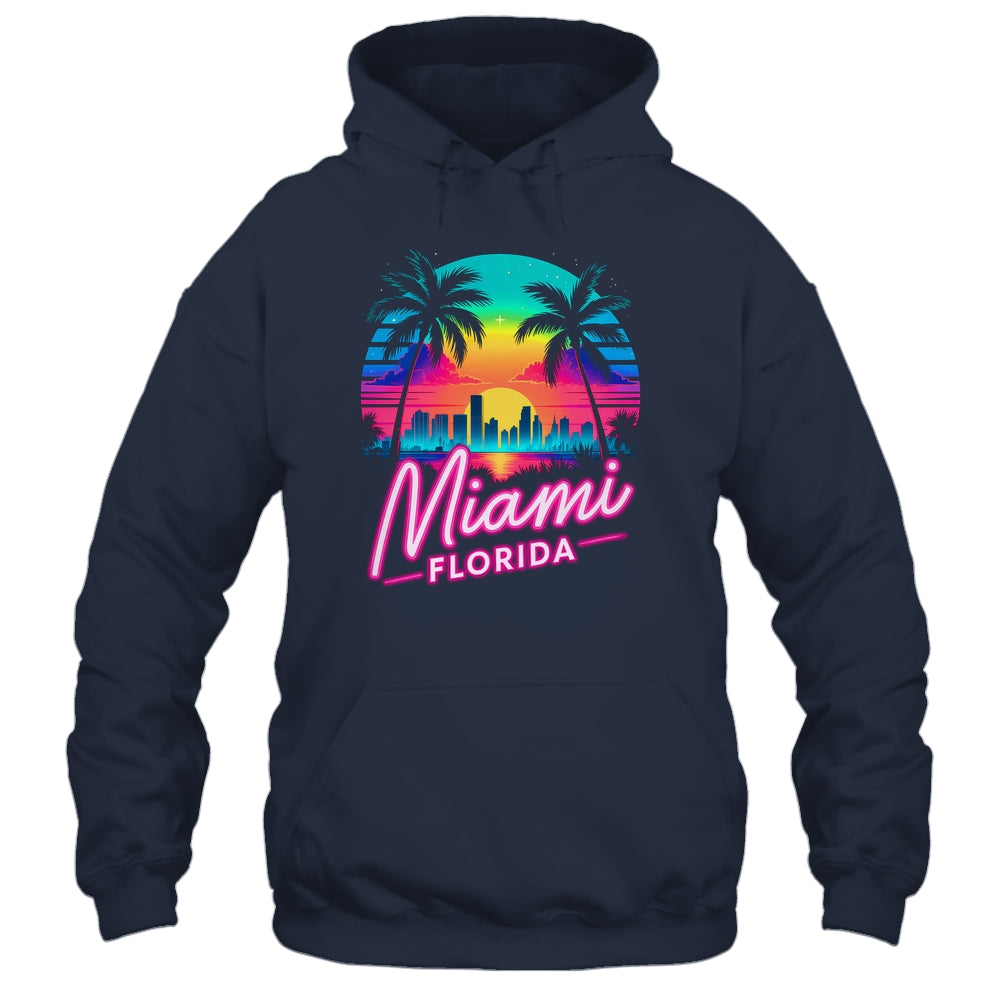 Vintage Miami Beach Retro City Florida Vacation Sunset Shirt & Tank Top | teecentury