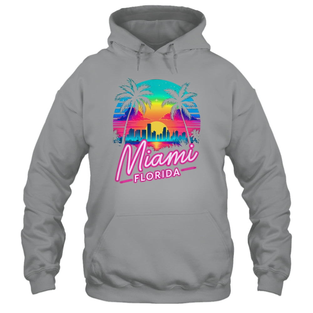 Vintage Miami Beach Retro City Florida Vacation Sunset Shirt & Tank Top | teecentury