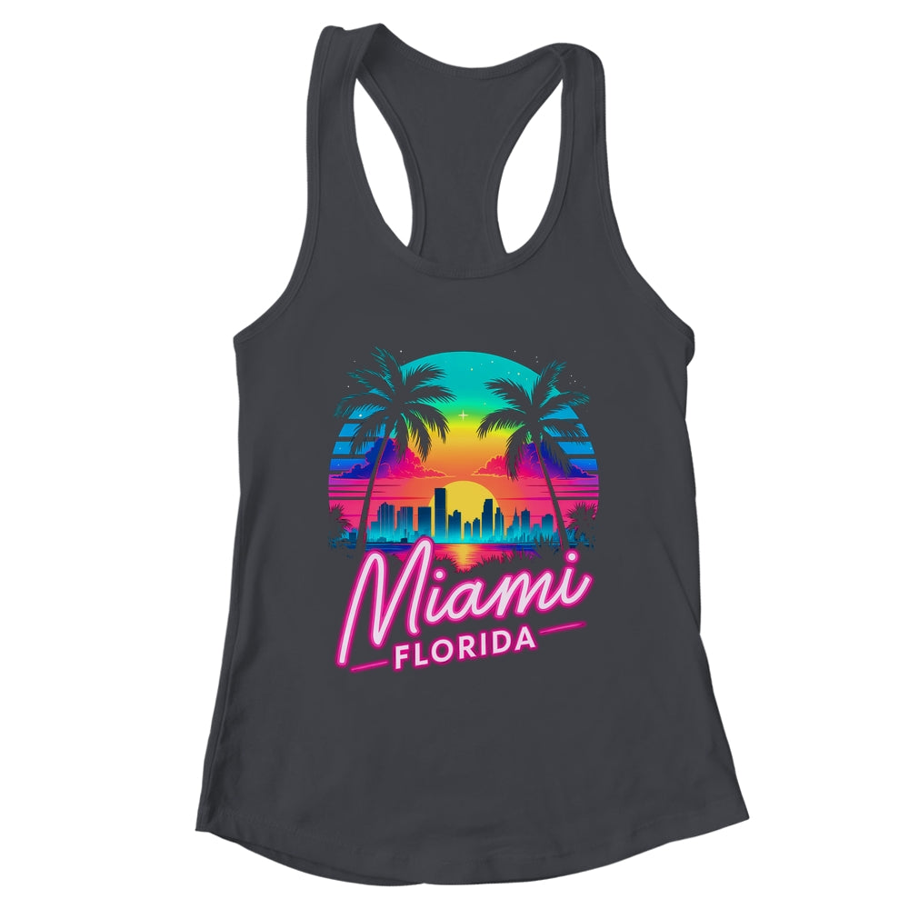 Vintage Miami Beach Retro City Florida Vacation Sunset Shirt & Tank Top | teecentury