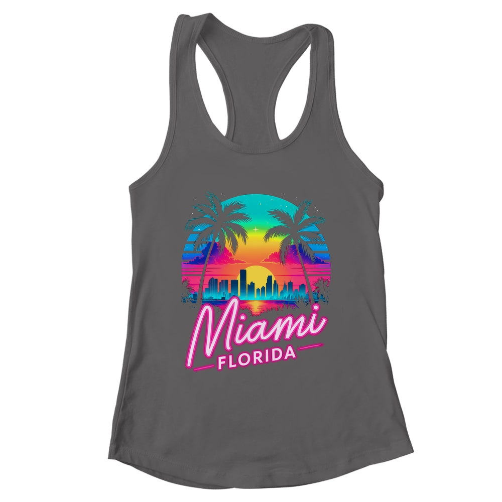 Vintage Miami Beach Retro City Florida Vacation Sunset Shirt & Tank Top | teecentury