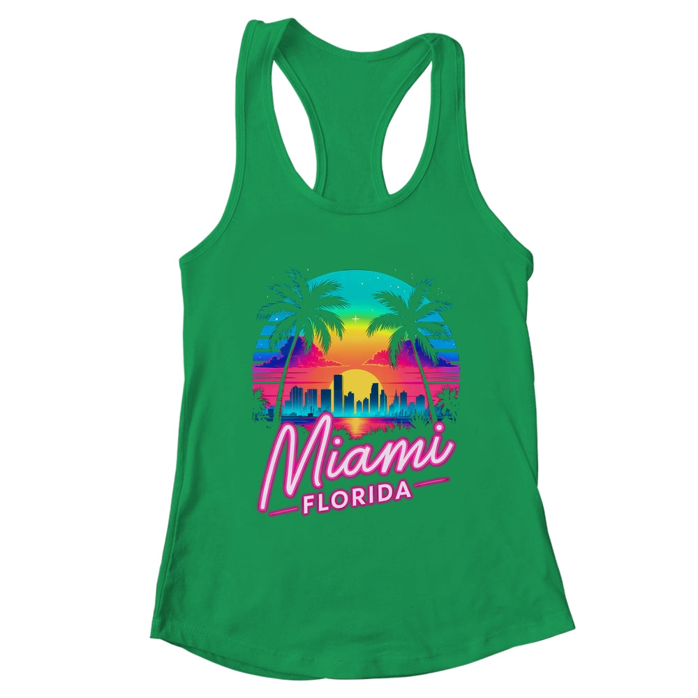 Vintage Miami Beach Retro City Florida Vacation Sunset Shirt & Tank Top | teecentury