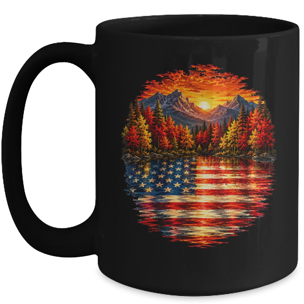Vintage Nature Lake Reflection Forest Trees Outdoor Wildlife Mug | teecentury