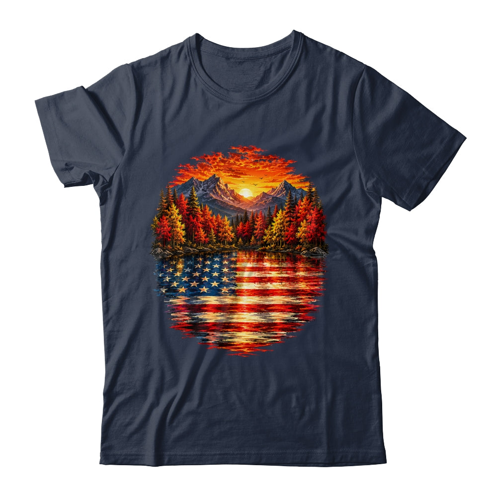 Vintage Nature Lake Reflection Forest Trees Outdoor Wildlife Shirt & Tank Top | teecentury