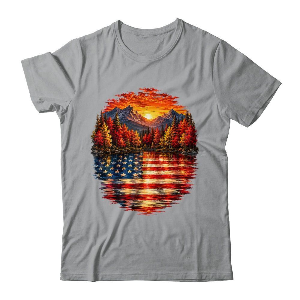 Vintage Nature Lake Reflection Forest Trees Outdoor Wildlife Shirt & Tank Top | teecentury