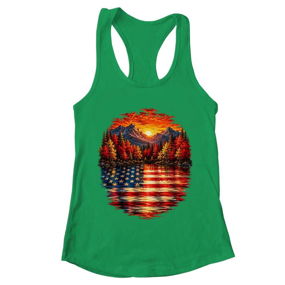 Vintage Nature Lake Reflection Forest Trees Outdoor Wildlife Shirt & Tank Top | teecentury