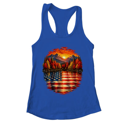 Vintage Nature Lake Reflection Forest Trees Outdoor Wildlife Shirt & Tank Top | teecentury