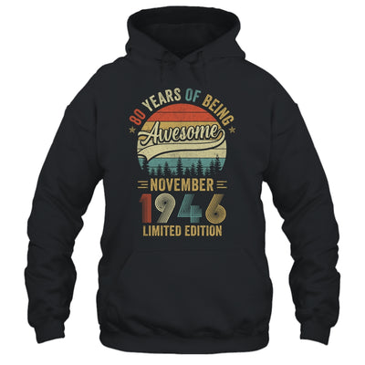Vintage November 1946 80 Years Old 80th Birthday Men Women Shirt & Hoodie | teecentury