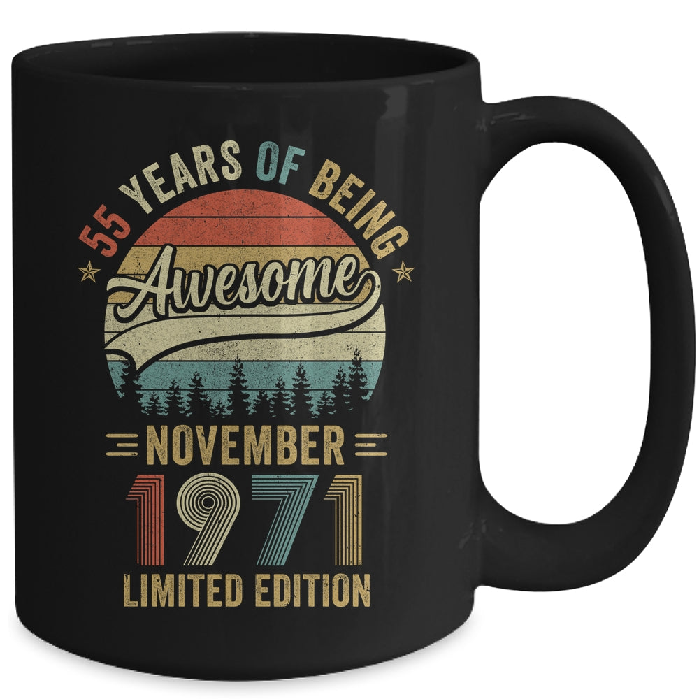Vintage November 1971 55 Years Old 55th Birthday Men Women Mug | teecentury