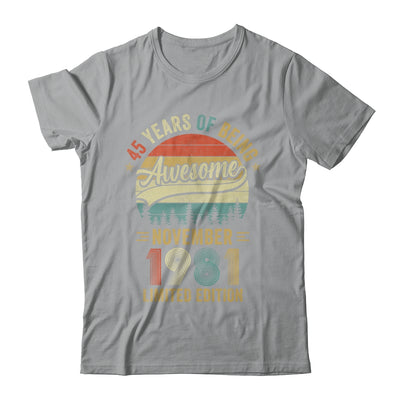 Vintage November 1981 45 Years Old 45th Birthday Men Women Shirt & Hoodie | teecentury