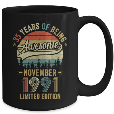 Vintage November 1991 35 Years Old 35th Birthday Men Women Mug | teecentury