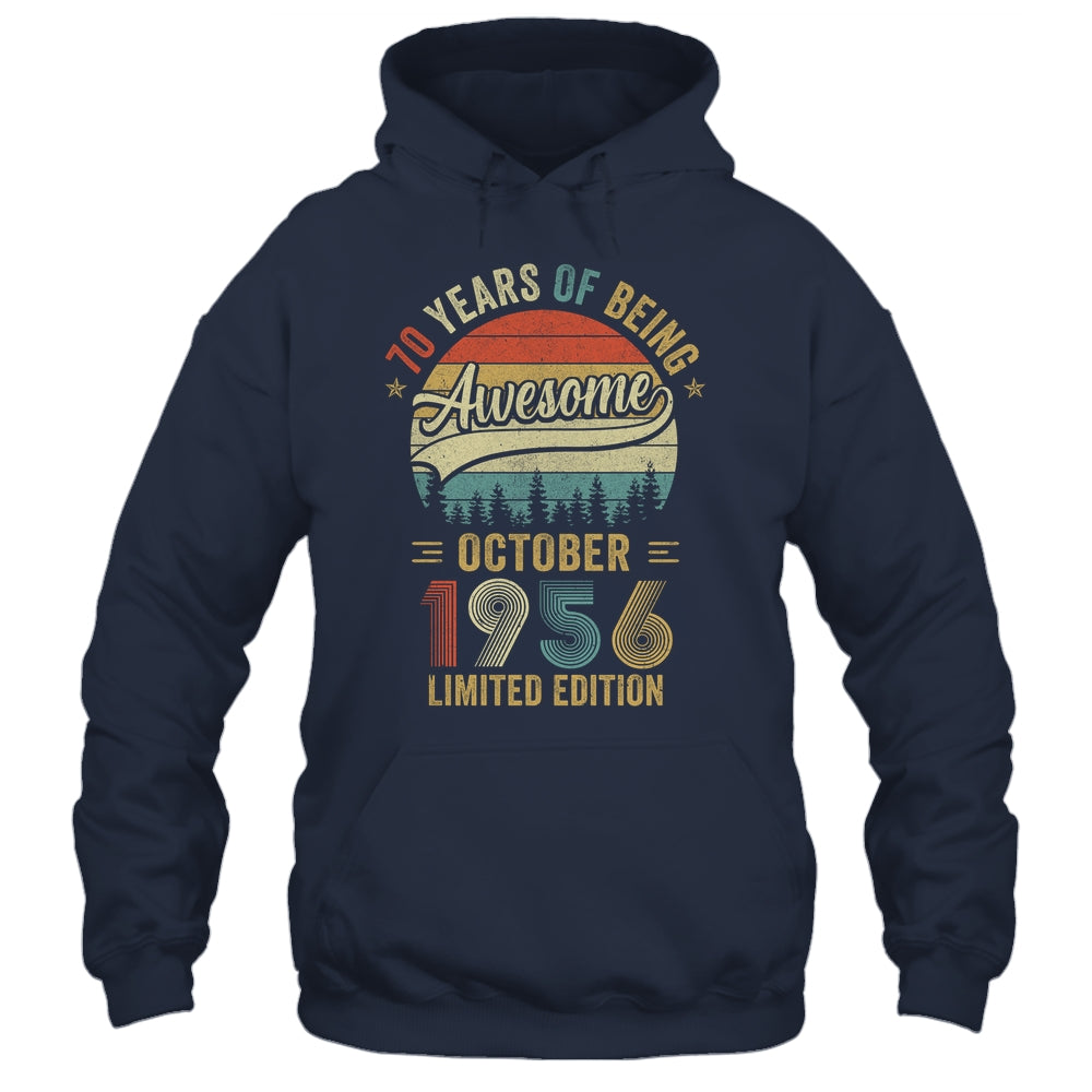 Vintage October 1956 70 Years Old 70th Birthday Men Women Shirt & Hoodie | teecentury