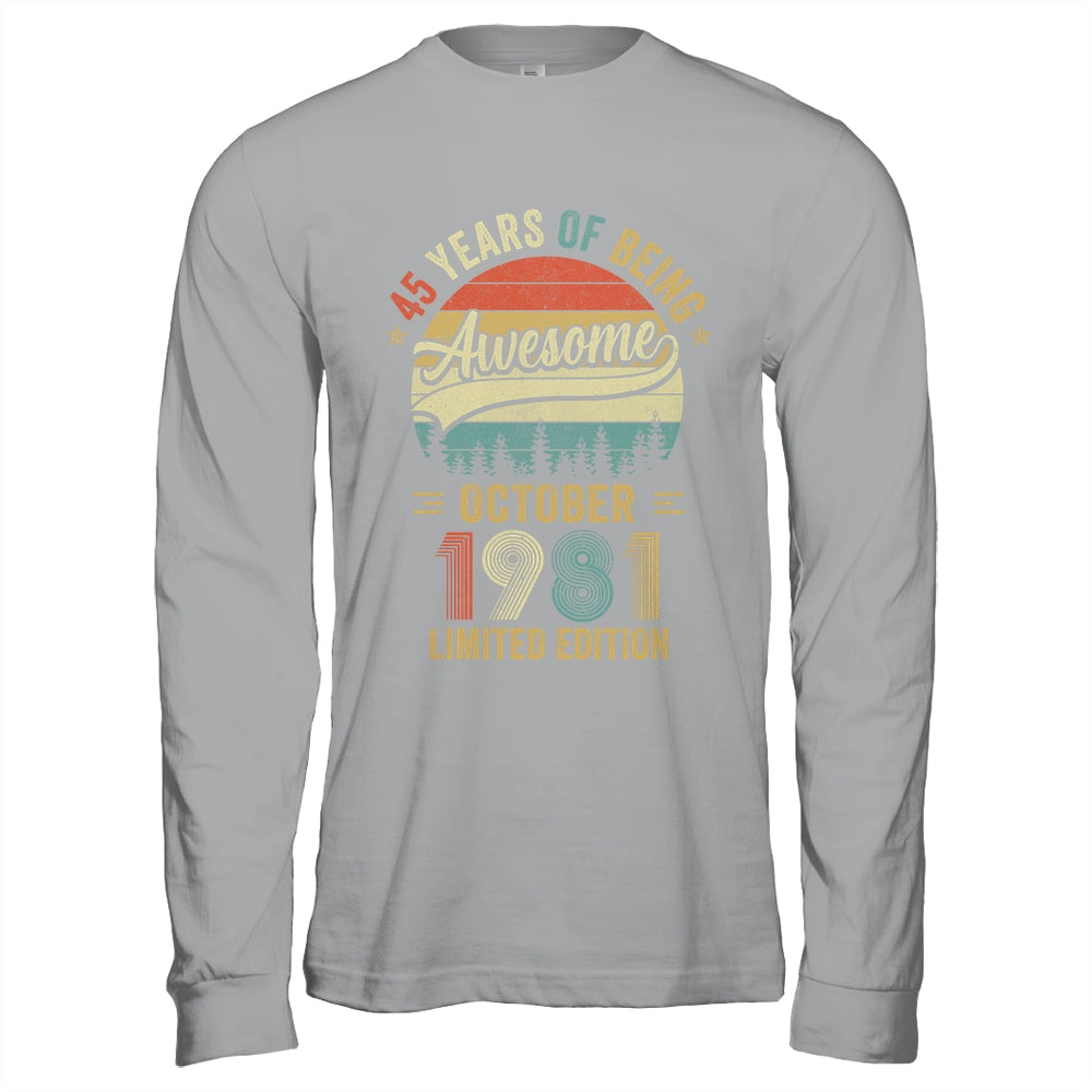 Vintage October 1981 45 Years Old 45th Birthday Men Women Shirt & Hoodie | teecentury