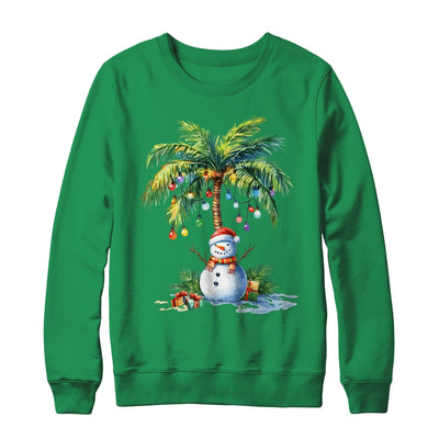 Vintage Palm Tree Snowman Tropical Christmas Deck The Palms Shirt & Sweatshirt | teecentury
