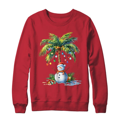 Vintage Palm Tree Snowman Tropical Christmas Deck The Palms Shirt & Sweatshirt | teecentury