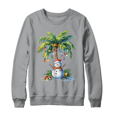 Vintage Palm Tree Snowman Tropical Christmas Deck The Palms Shirt & Sweatshirt | teecentury