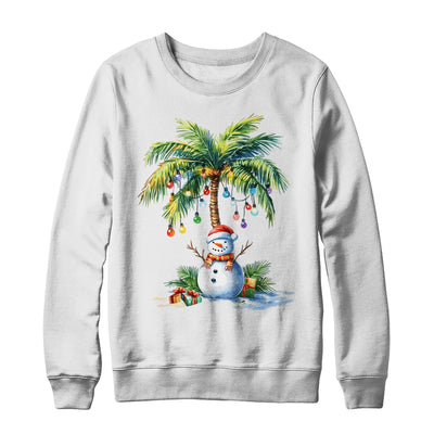 Vintage Palm Tree Snowman Tropical Christmas Deck The Palms Shirt & Sweatshirt | teecentury
