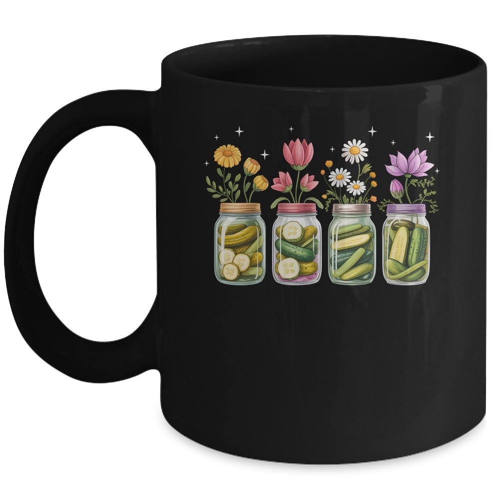 Vintage Pickles Wildflower Canning Season Pickle Jar Lovers Mug | teecentury