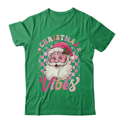 Vintage Pink Santa Claus Pink Christmas Vibes Xmas Women Shirt & Sweatshirt | teecentury
