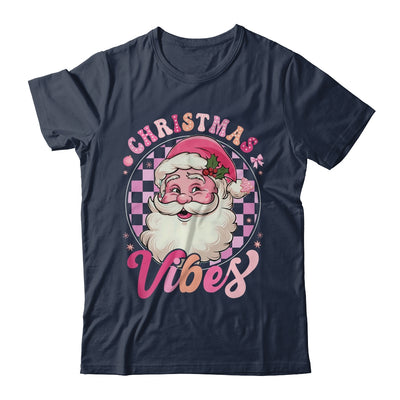 Vintage Pink Santa Claus Pink Christmas Vibes Xmas Women Shirt & Sweatshirt | teecentury