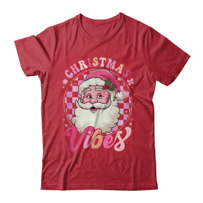 Vintage Pink Santa Claus Pink Christmas Vibes Xmas Women Shirt & Sweatshirt | teecentury