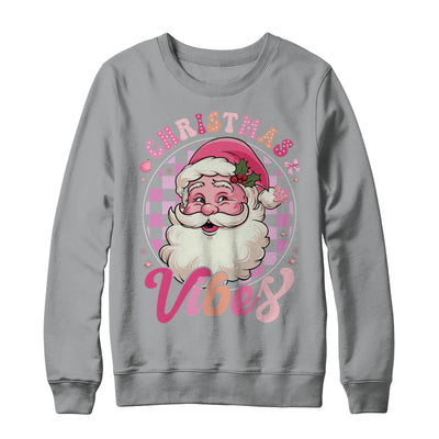 Vintage Pink Santa Claus Pink Christmas Vibes Xmas Women Shirt & Sweatshirt | teecentury