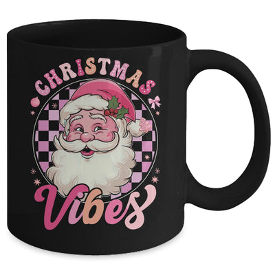 Vintage Pink Santa Claus Pink Christmas Vibes Xmas Women Mug | teecentury
