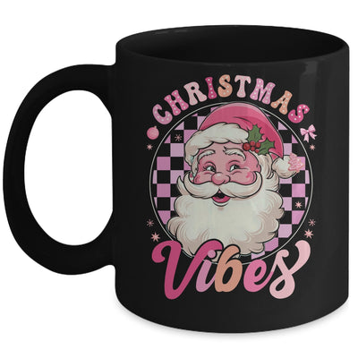 Vintage Pink Santa Claus Pink Christmas Vibes Xmas Women Mug | teecentury
