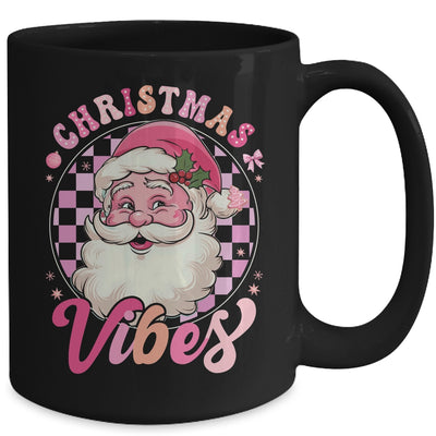 Vintage Pink Santa Claus Pink Christmas Vibes Xmas Women Mug | teecentury