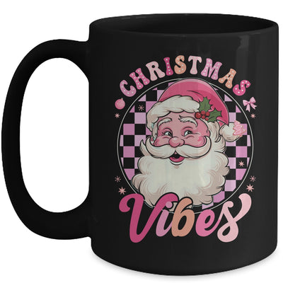 Vintage Pink Santa Claus Pink Christmas Vibes Xmas Women Mug | teecentury