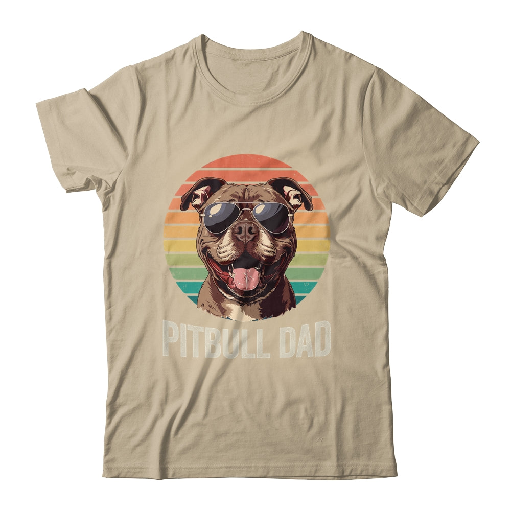 Vintage Pitbull Dad For Fathers Day Dog Lover Funny Shirt & Hoodie | teecentury