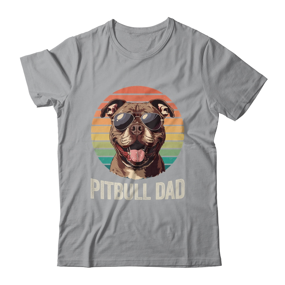 Vintage Pitbull Dad For Fathers Day Dog Lover Funny Shirt & Hoodie | teecentury