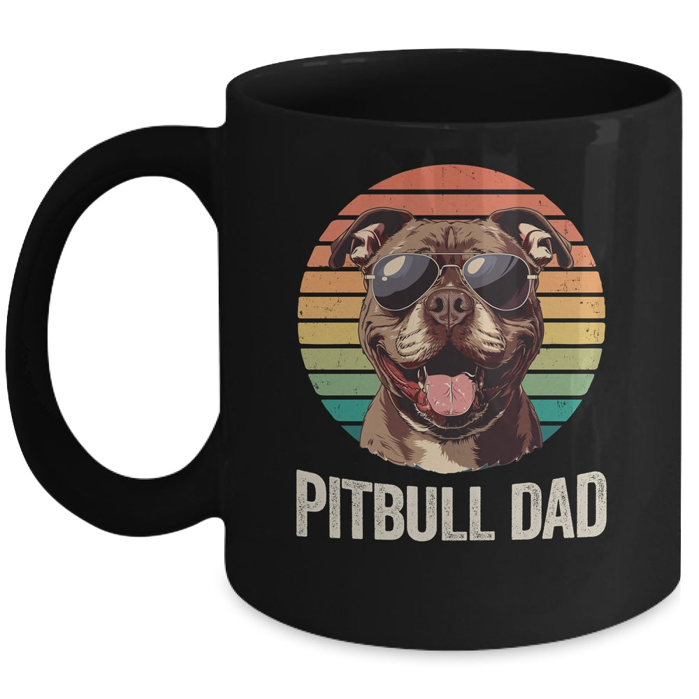 Vintage Pitbull Dad For Fathers Day Dog Lover Funny Mug | teecentury
