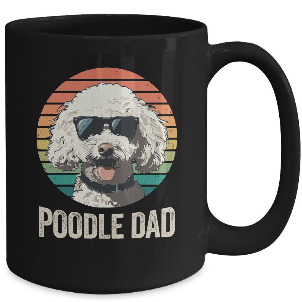 Vintage Poodle Dad For Fathers Day Dog Lover Funny Mug | teecentury