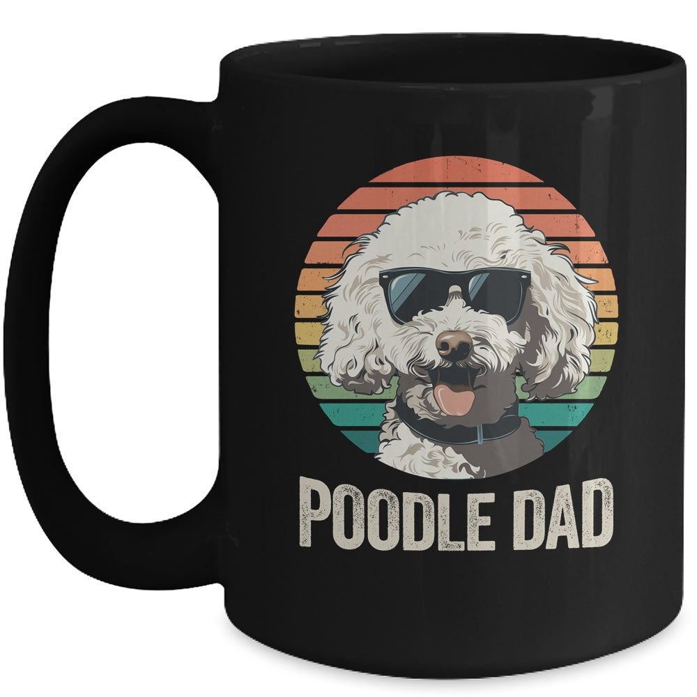 Vintage Poodle Dad For Fathers Day Dog Lover Funny Mug | teecentury