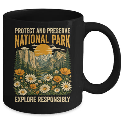 Vintage Protect And Preserve National Parks Sunset Floral Mug | teecentury