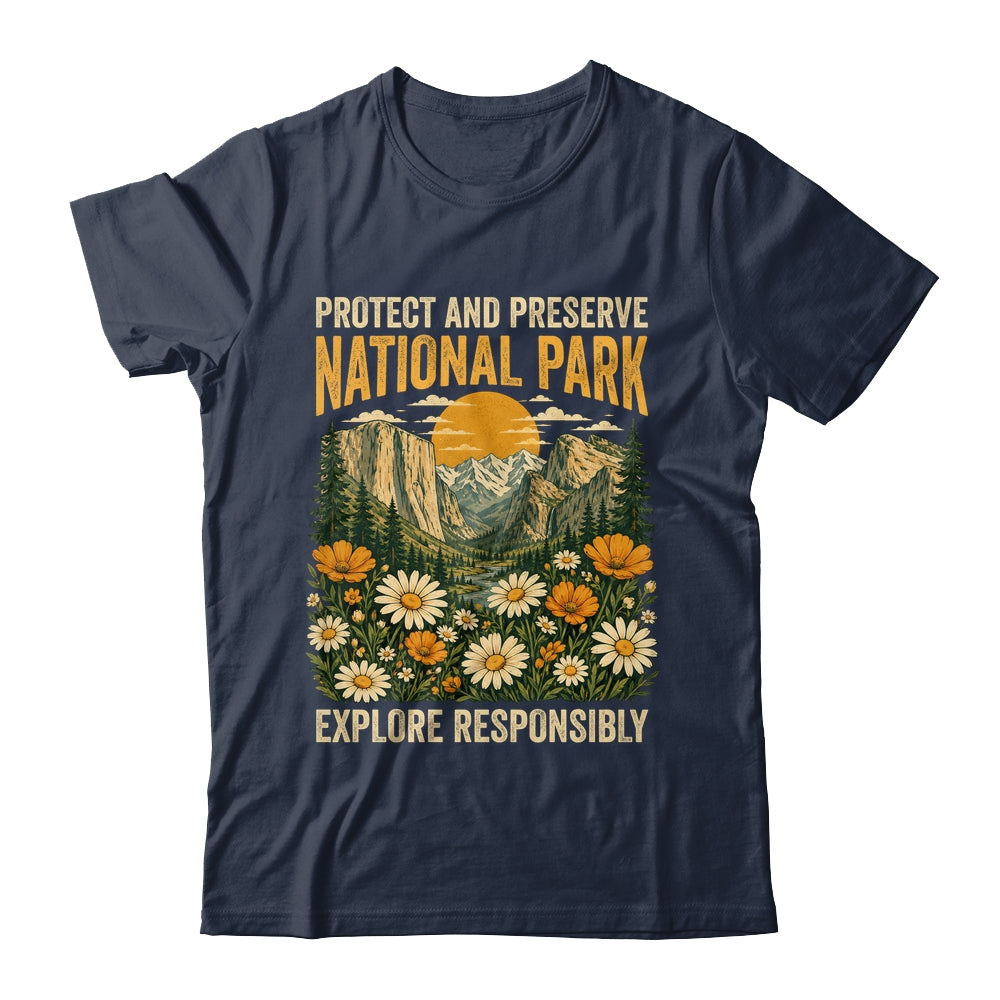 Vintage Protect And Preserve National Parks Sunset Floral Shirt & Tank Top | teecentury