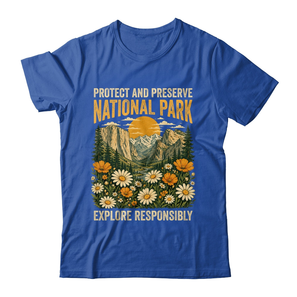 Vintage Protect And Preserve National Parks Sunset Floral Shirt & Tank Top | teecentury
