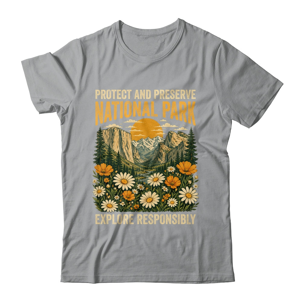 Vintage Protect And Preserve National Parks Sunset Floral Shirt & Tank Top | teecentury