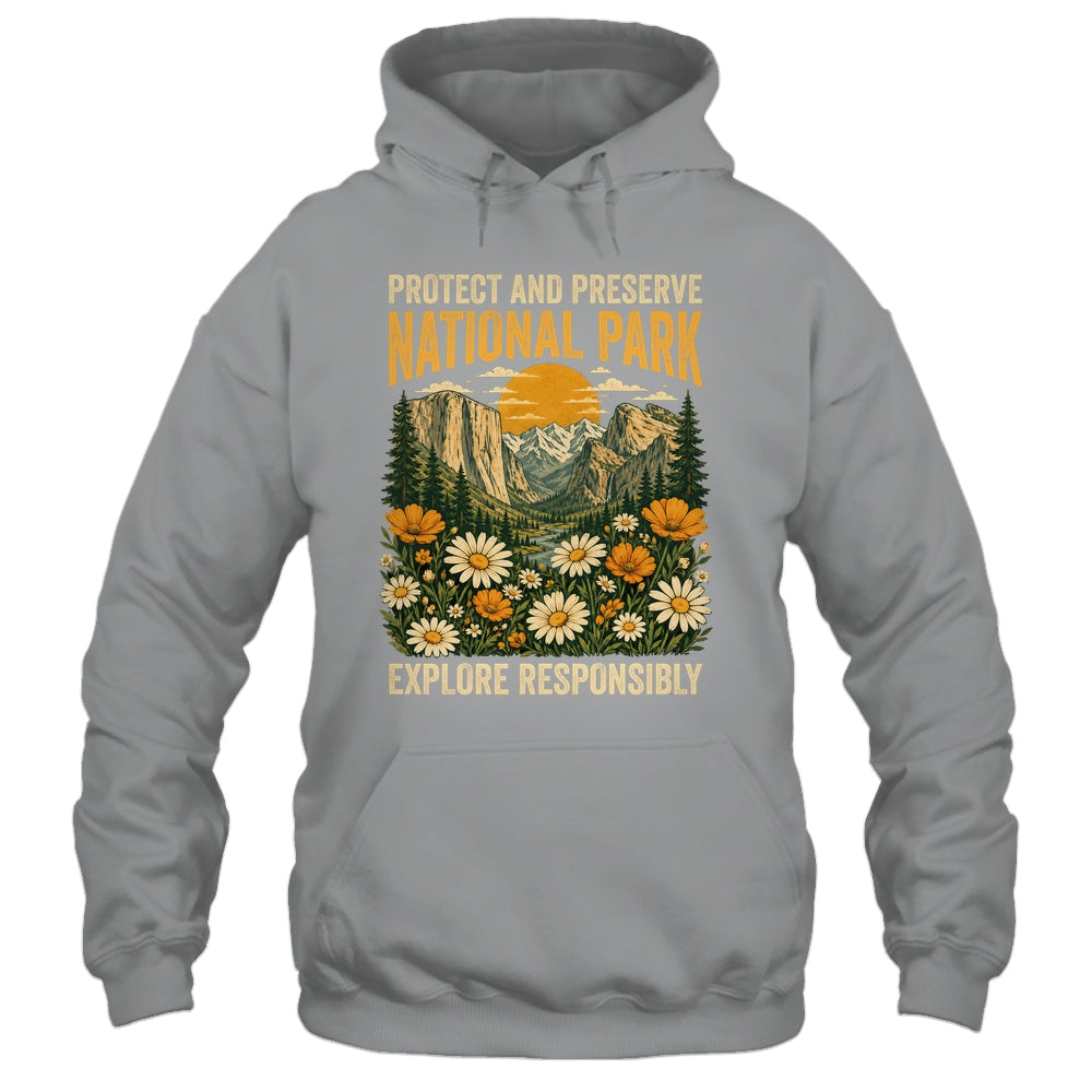 Vintage Protect And Preserve National Parks Sunset Floral Shirt & Tank Top | teecentury
