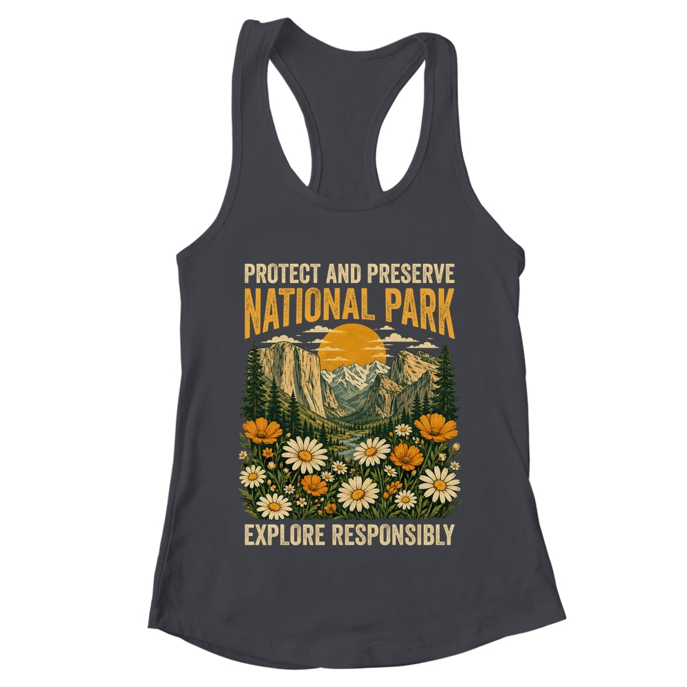 Vintage Protect And Preserve National Parks Sunset Floral Shirt & Tank Top | teecentury