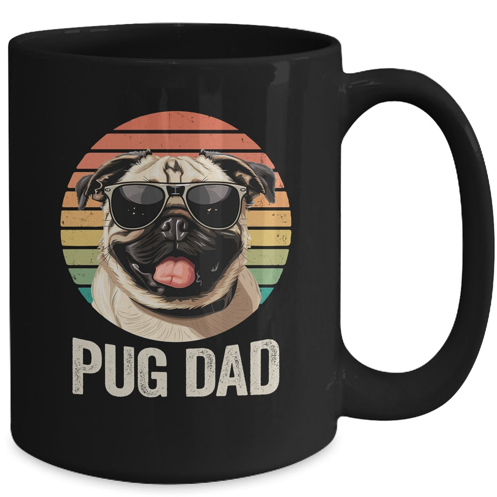 Vintage Pug Dad For Fathers Day Dog Lover Funny Mug | teecentury