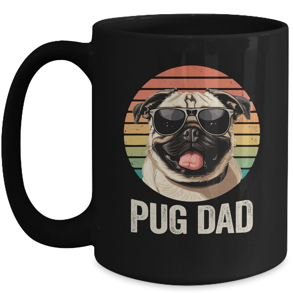 Vintage Pug Dad For Fathers Day Dog Lover Funny Mug | teecentury