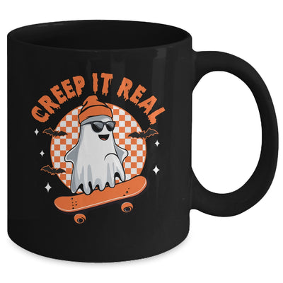Vintage Retro Halloween Creep It Real Ghost Boy Skateboard Mug | teecentury