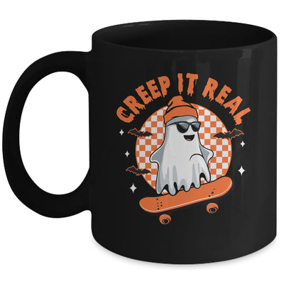 Vintage Retro Halloween Creep It Real Ghost Boy Skateboard Mug | teecentury